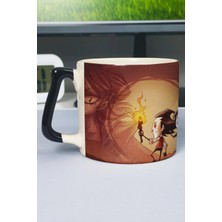 Zipzap Don't Starve Baskılı Seramik Lüks Kupa (1 Adet) Özel Siyah Kulp Dalga Kulp V3D