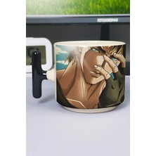 Zipzap Jojo No Kimyou Na Bouken Part Genel Anime Baskılı Seramik Lüks Kupa (1 Adet) T Şeklinde Özel Siyah Kulp Dalga Kulp V3T