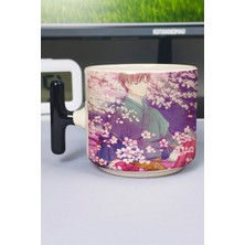 Zipzap Fruits Basket Anime Baskılı Seramik Lüks Kupa (1 Adet) T Şeklinde Özel Siyah Kulp Dalga Kulp V2T