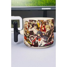 Zipzap Danganronpa Baskılı Seramik Lüks Kupa (1 Adet) T Şeklinde Özel Siyah Kulp Dalga Kulp V1T