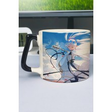Zipzap Sousou No Frieren Anime Baskılı Seramik Lüks Kupa (1 Adet) Özel Siyah Kulp Dalga Kulp V5D