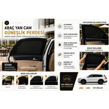 Mitsubishi L200 2010-2015 Özel Kaliteli  Güneşlik, 2'li Yan Cam Güneşlik Perde ( Lastikli )(Suv)