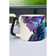 Zipzap Shoto Todoroki Anime Baskılı Seramik Lüks Kupa (1 Adet) Özel Siyah Kulp Dalga Kulp V1D