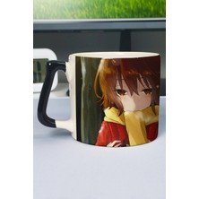 Zipzap Erased Anime Baskılı Seramik Lüks Kupa (1 Adet) Özel Siyah Kulp Dalga Kulp V4D