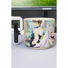 Zipzap Plastic Memories Anime Baskılı Seramik Lüks Kupa (1 Adet) T Şeklinde Özel Siyah Kulp Dalga Kulp V2T
