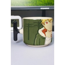 Zipzap Noragami Anime Baskılı Seramik Lüks Kupa (1 Adet) T Şeklinde Özel Siyah Kulp Dalga Kulp V5T