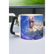 Zipzap Violet Evergarden Anime Baskılı Seramik Lüks Kupa (1 Adet) Özel Siyah Kulp Dalga Kulp V1D