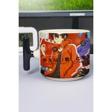 Zipzap Kagerou Project Anime Baskılı Seramik Lüks Kupa (1 Adet) T Şeklinde Özel Siyah Kulp Dalga Kulp V5T