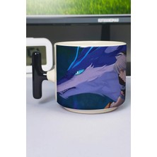 Zipzap Razor Genshin Impact Baskılı Seramik Lüks Kupa (1 Adet) T Şeklinde Özel Siyah Kulp Dalga Kulp V4T