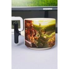 Zipzap The Rising Of The Shield Hero Anime Baskılı Seramik Lüks Kupa (1 Adet) T Şeklinde Özel Siyah Kulp Dalga Kulp V5T
