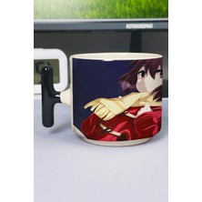 Zipzap Erased Anime Baskılı Seramik Lüks Kupa (1 Adet) T Şeklinde Özel Siyah Kulp Dalga Kulp V3T