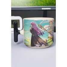 Zipzap Sousou No Frieren Anime Baskılı Seramik Lüks Kupa (1 Adet) T Şeklinde Özel Siyah Kulp Dalga Kulp V2T