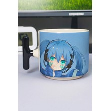 Zipzap Kagerou Project Anime Baskılı Seramik Lüks Kupa (1 Adet) T Şeklinde Özel Siyah Kulp Dalga Kulp V3T