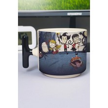 Zipzap Don't Starve Baskılı Seramik Lüks Kupa (1 Adet) T Şeklinde Özel Siyah Kulp Dalga Kulp V5T