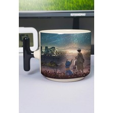 Zipzap Ateşböceklerinin Mezarı Grave Of The Fireflies Anime Baskılı Seramik Lüks Kupa (1 Adet) T Şeklinde Özel Siyah Kulp Dalga Kulp V4T