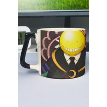 Zipzap Assassination Classroom Anime Baskılı Seramik Lüks Kupa (1 Adet) Özel Siyah Kulp Dalga Kulp V2D