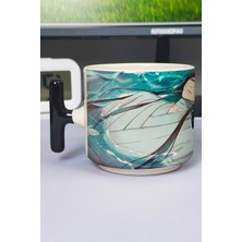 Zipzap Tian Guan Cifu Anime Baskılı Seramik Lüks Kupa (1 Adet) T Şeklinde Özel Siyah Kulp Dalga Kulp V2T