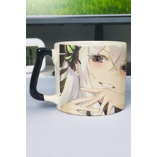 Zipzap Re Zero Anime Baskılı Seramik Lüks Kupa (1 Adet) Özel Siyah Kulp Dalga Kulp V5D