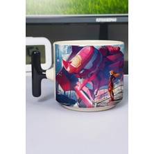 Zipzap Neon Genesis Evangelion Anime Baskılı Seramik Lüks Kupa (1 Adet) T Şeklinde Özel Siyah Kulp Dalga Kulp V4T