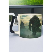 Zipzap Shadow Of The Colossus Baskılı Seramik Lüks Kupa (1 Adet) Özel Siyah Kulp Dalga Kulp V4D