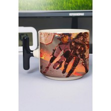 Zipzap Apex Legends Baskılı Seramik Lüks Kupa (1 Adet) T Şeklinde Özel Siyah Kulp Dalga Kulp V2T