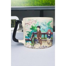 Zipzap Koe No Katachi Anime Baskılı Seramik Lüks Kupa (1 Adet) Özel Siyah Kulp Dalga Kulp V2D