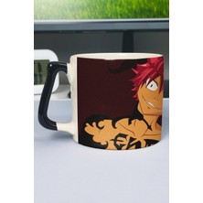 Zipzap Fairy Tail Anime Baskılı Seramik Lüks Kupa (1 Adet) Özel Siyah Kulp Dalga Kulp V2D