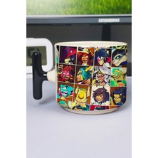 Zipzap Brawlhalla Baskılı Seramik Lüks Kupa (1 Adet) T Şeklinde Özel Siyah Kulp Dalga Kulp V1T