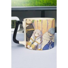 Zipzap Sousou No Frieren Anime Baskılı Seramik Lüks Kupa (1 Adet) Özel Siyah Kulp Dalga Kulp V1D