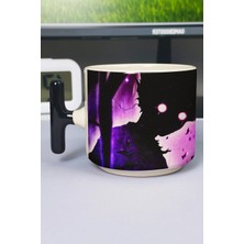 Zipzap Mob Psycho 100 Anime Baskılı Seramik Lüks Kupa (1 Adet) T Şeklinde Özel Siyah Kulp Dalga Kulp V3T