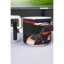 Zipzap Akame Ga Kill! Anime Baskılı Seramik Lüks Kupa (1 Adet) T Şeklinde Özel Siyah Kulp Dalga Kulp V4T