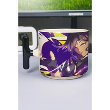 Zipzap Tekken Baskılı Seramik Lüks Kupa (1 Adet) T Şeklinde Özel Siyah Kulp Dalga Kulp V5T