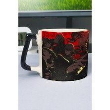 Zipzap Persona 5 Baskılı Seramik Lüks Kupa (1 Adet) Özel Siyah Kulp Dalga Kulp V2D