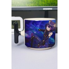 Zipzap The Eminence In Shadow Anime Baskılı Seramik Lüks Kupa (1 Adet) T Şeklinde Özel Siyah Kulp Dalga Kulp V5T
