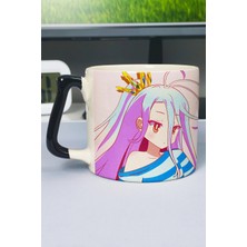 Zipzap No Game No Life Anime Baskılı Seramik Lüks Kupa (1 Adet) Özel Siyah Kulp Dalga Kulp V1D