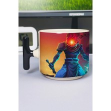 Zipzap Dead Cells Baskılı Seramik Lüks Kupa (1 Adet) T Şeklinde Özel Siyah Kulp Dalga Kulp V5T
