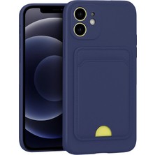 TKÇ Mey Ithalat®  iPhone 11 Kılıf Kelvin Kartvizitli Silikon - Lacivert