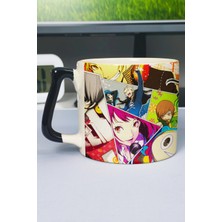 Zipzap Persona 4 Baskılı Seramik Lüks Kupa (1 Adet) Özel Siyah Kulp Dalga Kulp V3D