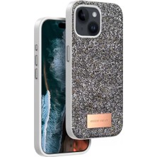 Esplendor Onegif Apple iPhone 15 Bright Simli Kapak - Gümüş