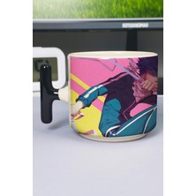 Zipzap Noragami Anime Baskılı Seramik Lüks Kupa (1 Adet) T Şeklinde Özel Siyah Kulp Dalga Kulp V3T