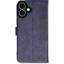 Esplendor Newface Apple iPhone 16 Kılıf Trend S Plus Kapaklı Kılıf - Lacivert
