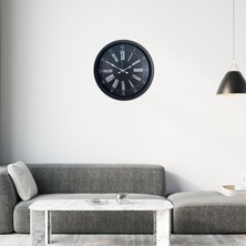 Nikaa Shop Siyah Noir Imperium 52 cm Metal Duvar Saati