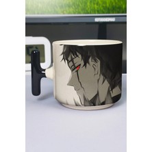 Zipzap Black Clover Anime Baskılı Seramik Lüks Kupa (1 Adet) T Şeklinde Özel Siyah Kulp Dalga Kulp V4T