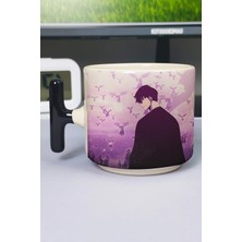Zipzap Solo Leveling Anime Baskılı Seramik Lüks Kupa (1 Adet) T Şeklinde Özel Siyah Kulp Dalga Kulp V5T