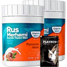 Alvera Collection Playboy Turquoise 2li Adet Ceviz & Ceviz Sütü Rus Merhemi 50 ml Tüy Dökücü Krem + 1 Armağan Jel