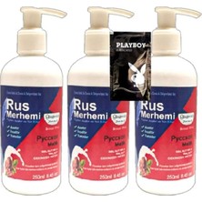 Alvera Collection Süper Playboy 3 Adet 250 ml Ceviz Sütlü & Cevizli Rus Merhemi Tüy Dökücü Krem + 1 Armağan Jel