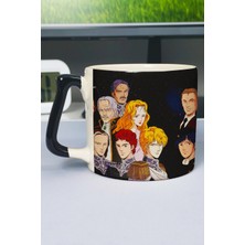 Zipzap Ginga Eiyuu Densetsu Anime Baskılı Seramik Lüks Kupa (1 Adet) Özel Siyah Kulp Dalga Kulp V4D