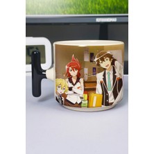 Zipzap Plastic Memories Anime Baskılı Seramik Lüks Kupa (1 Adet) T Şeklinde Özel Siyah Kulp Dalga Kulp V1T