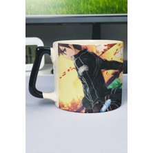 Zipzap Sword Art Online Anime Baskılı Seramik Lüks Kupa (1 Adet) Özel Siyah Kulp Dalga Kulp V3D