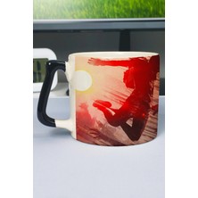 Zipzap Dying Light Baskılı Seramik Lüks Kupa (1 Adet) Özel Siyah Kulp Dalga Kulp V4D